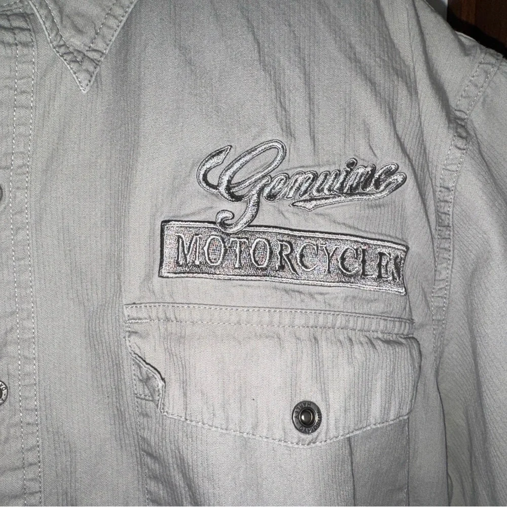 Harley-Davidson Tan Button Down Shirt - Picture 6 of 10